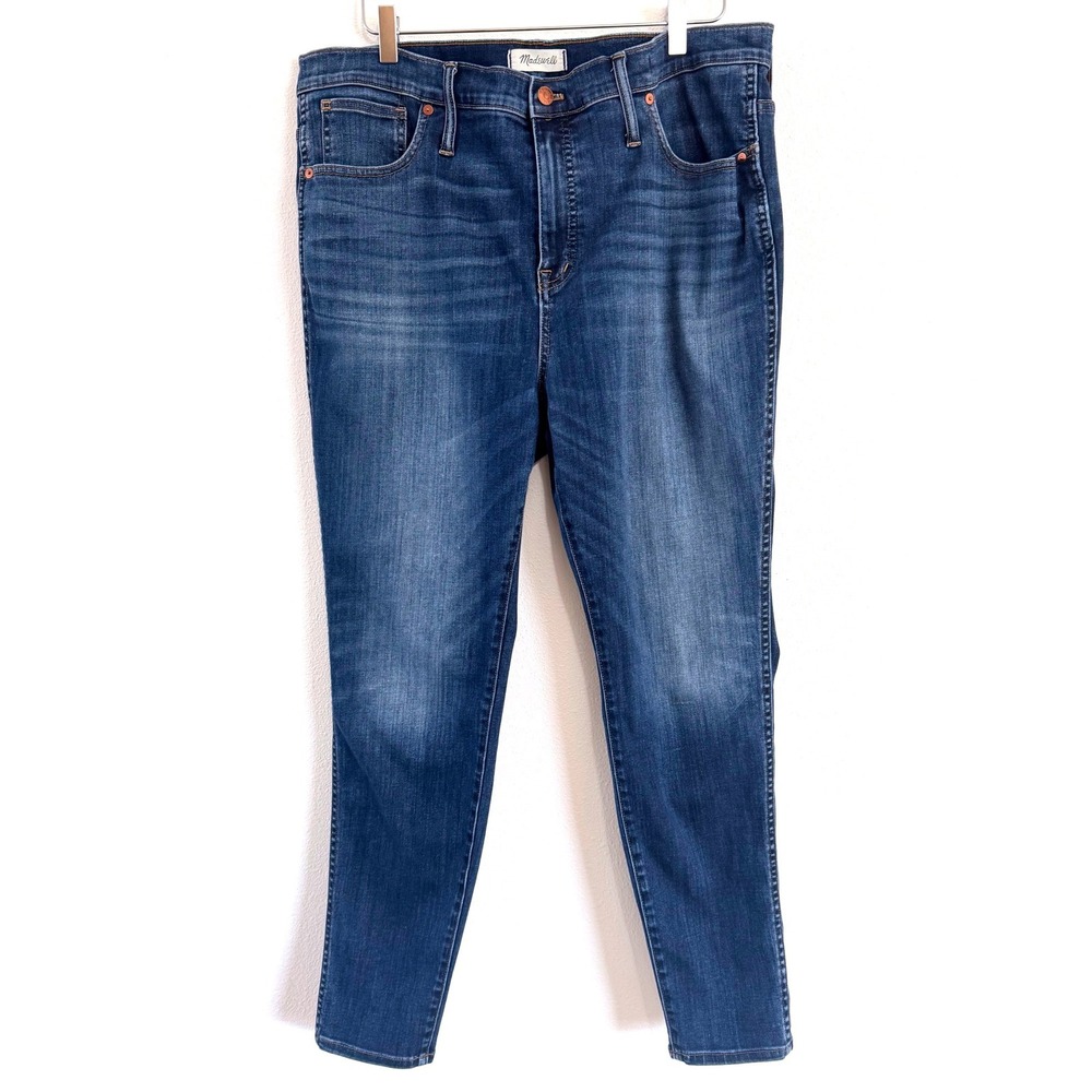 Madewell 10" High-Rise Skinny Jeans in Blue Wash Denim - Curvy High Rise